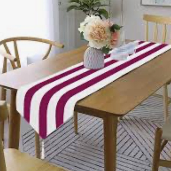NIB Blue 2pk Striped Cabana Table Runner with tassels - Picture 1 of 4
